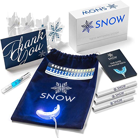 Snow Teeth Whitening Kit - Deluxe Kit With Teeth Whitening Pen Plus Refills- LED Mouthpiece - Perfect for Sensitive Teeth - No Charcoal Toothpaste Needed