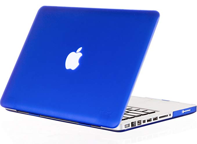 MacBook Pro 13.3 inch Case A1278 Older Verision, Kuzy Rubberized Matte Cover Hard Shell Case for MacBook Pro 13 inch with CD-ROM Release 2012-2008 - Blue