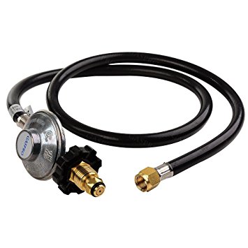GASPRO 4FT LP Gas Propane Regulator and Hose with POL Connection for Old Style Propane Tank and Gas Grill-3/8inch Flare Fitting,CSA Certified