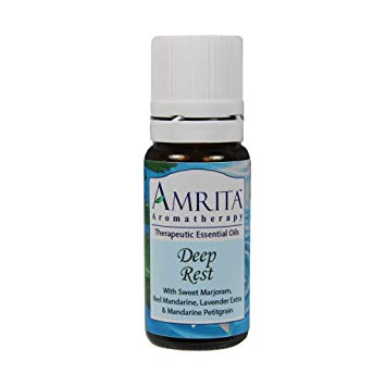 Deep Rest Synergy Blend ( Natural Sleep Aid ) By Amrita Aromatherapy with Pure & Therapeutic Grade Essential Oils of Red Mandarine, Lavender Extra, Sweet Marjoram and Mandarine Petitgrain; SIZE: 10ML