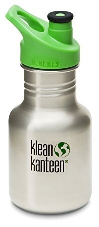 Klean Kanteen Kid's Stainless Steel Bottle with 3.0 Sport Cap,Brushed Stainless