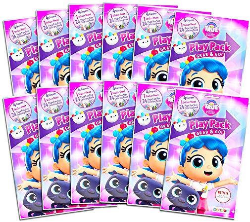 True and the Rainbow Kingdom Party Favors Pack ~ Bundle of 12 Play Packs Filled with Stickers, Coloring Books, and Crayons with Bonus Stickers (True and the Rainbow Kingdom Party Supplies)