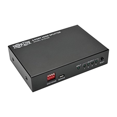 Tripp Lite 4-Port HDMI Splitter, 1 In 4 Out, Video & Audio, 1080p @ 60Hz (B118-004)