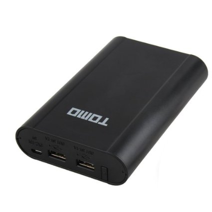 Tomo V8-4 Portable Extra LCD Display 18650 USB Battery Charger Power Bank with 4 Slots For iPhone Samsung HTC iPad (Black)