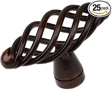 GlideRite Hardware 3041-ORB-25 2 inch Diameter Oval Birdcage Cabinet Knob 25 Pack, Oil Rubbed Bronze Finish