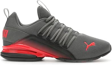 PUMA Men's Axelion Interest Fade Running Shoe Dark Shadow/High Risk Red 11