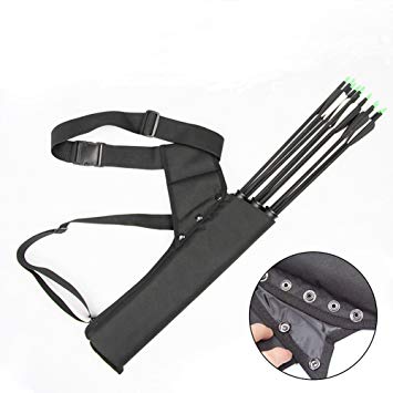 3 Tube Archery Quiver Premium Oxford Cloth Hip Hunting Training Arrow Holder Carry Bag Adjustable Bow Belt Target Quiver for Back or Waist Use SJ0003