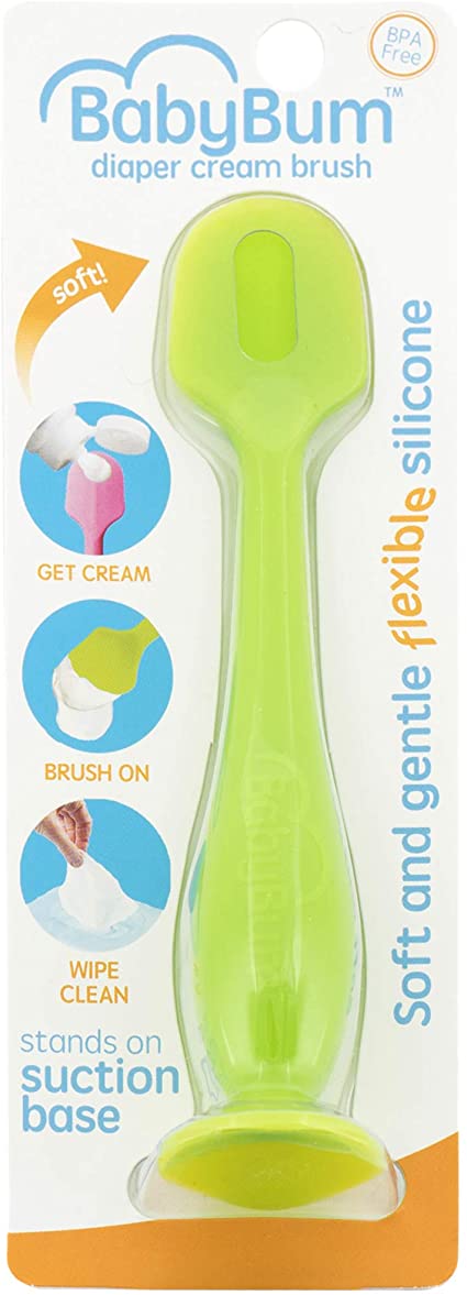 Green BabyBum Diaper Cream Brush - Soft Silicone Diaper Cream Applicator