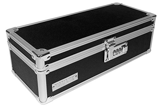 Vaultz Locking Medicine Storage Box, 3.75 x 11.88 x 5.25 inches, Black (VZ03480)