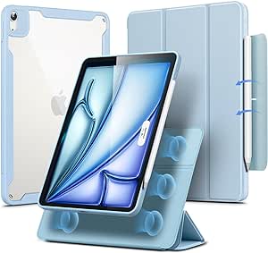 ESR Hybrid Case for iPad Air 11 Inch 2024 M2, Air 6th Generation/Air 5th Generation 2022/Air 4th Generation 2020, Detachable Magnetic Cover, Portrait & Landscape Stand, Rebound 360 Series, Sky Blue