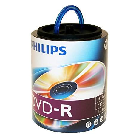 Philips DM4S6H00F/17 4.7GB 16X DVD-R Recordable Video Discs (Pack of 100)