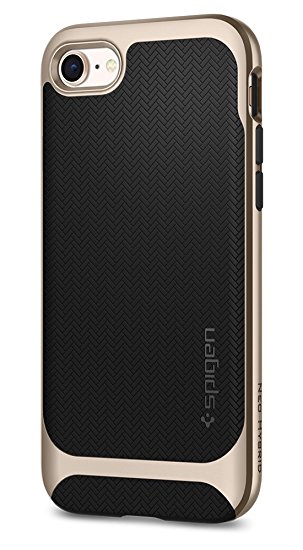 Spigen Neo Hybrid Herringbone iPhone 8 Case / iPhone 7 Case with Flexible Inner Protection and Reinforced Hard Bumper Frame for Apple iPhone 8 (2017) / iPhone 7 (2016) - Champagne Gold