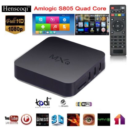 Henscoqi MXQ Amlogic S805 Android TV Box Quad Core XBMC HDMI 14b HD 3D 4K Wifi Android 44 1GB 8GB Update Online