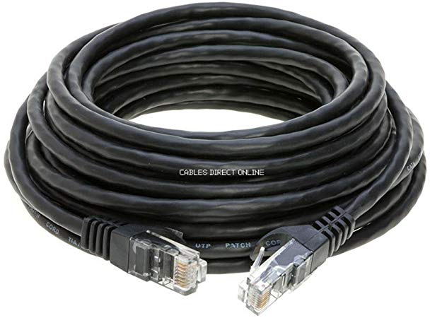 Cables Direct Online Snagless Cat5e Ethernet Network Patch Cable Black 75 Feet