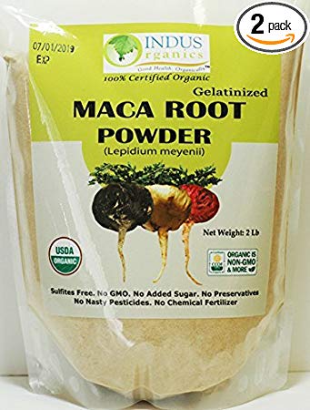 Indus Organics Maca Powder (Mixed), 4 Lb Bag, Gelatanized, Pre-Washed, Premium Quality, Non-gmo, Freshly Packed