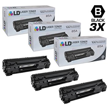 LD © Compatible Replacements for Hewlett Packard CE285A (HP 85A) Set of 3 Black Laser Toner Cartridges for use in HP LaserJet Pro M1132, M1212nf, M1217nfw MFP, P1102, and P1102W Printers