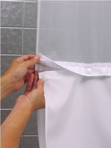 Hookless Snap-In Fabric Liner for Shower Curtains