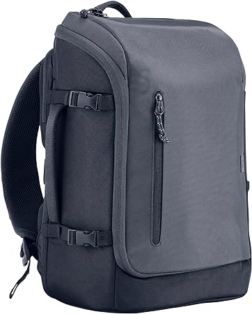 HP Travel 25L 15.6-inch Laptop Backpack - Light & Stylish - Expandable to 30L - Multiple Pockets, Including RFID Blocking Pocket - Lockable Zippers - Iron Grey