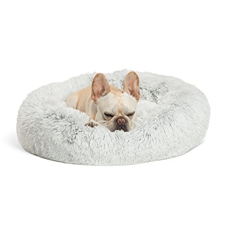 Best Friends by Sheri Luxury Shag Fuax Fur Donut Cuddler (Multiple Sizes) –Round Donut Cat and Dog Cushion Bed, Orthopedic Relief, Self-Warming and Cozy for Improved Sleep - Prime, Machine Washable, Water-Resistant Bottom