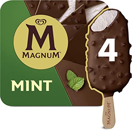 Magnum Mint with chocolate made from Rainforest Alliance Certified cocoa Ice Cream Sticks for the perfect frozen treat 4 x 100 ml