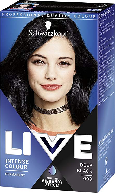 Schwarzkopf LIVE Intense Colour Permanent 099 Deep Black - Pack of 3