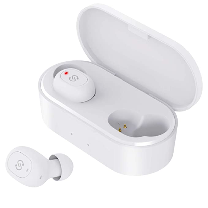 SOUNDPEATS TrueFree  True Wireless Earbuds Bluetooth 5.0 in-Ear Headphones, Earphones with Built-in Mic, 650 mAh Battery, 35 Hours Playtime (White)