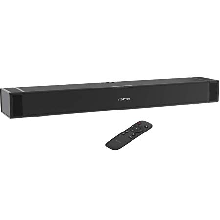 AZATOM Studio Compact HD100 2.1 Soundbar Built-In Subwoofer, 100Watts, 3D Surround Sound, Stream Wireless Bluetooth, Remote Control, Wall Mountable, Optical compatible, AUX cable included