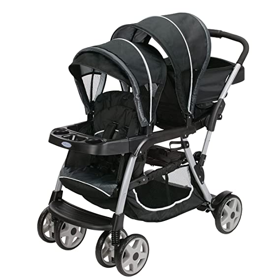 Graco Ready2Grow LX Double Stroller | Lightweight Double Stroller, Gotham