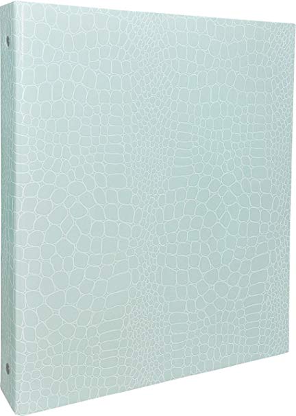 Aurora GB PROformance Binder, 1 Inch Round Ring, 8 1/2 x 11 Inch Size, Turquoise, Croc Embossed, , Recyclable, Made in USA (AUA80150)