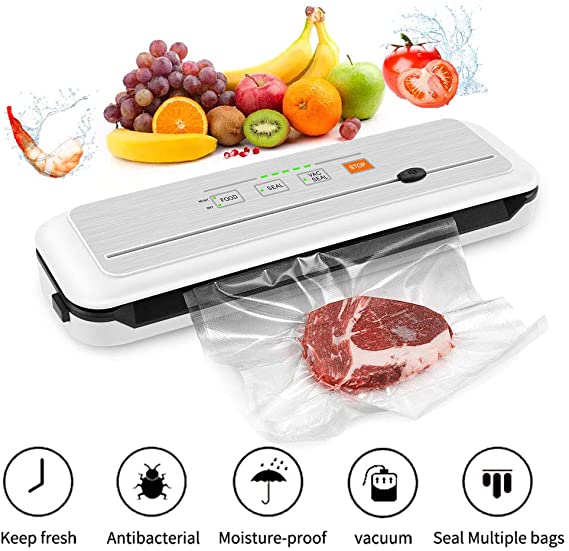 Vacuum Sealer Food Sealer Machine Vacuum Air Sealing System for Food with Bags | Built-in Roll Bag Cutter | Dry & Moist Food Modes