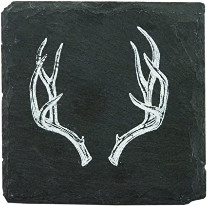 Rustic Holiday Antler Slate Coasters by Twine