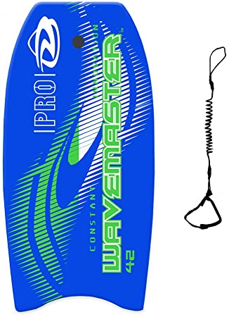 42 inch Body Board Ultimate Wavemaster Pro Bodyboard, Super EPS Core Boogie Board with Pro Quality Wrist Leash