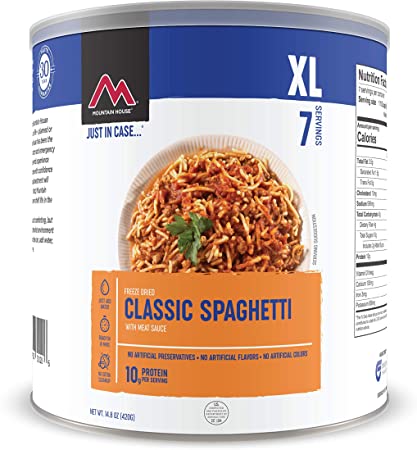 Mountain House Spaghetti with Meat Sauce XL | Freeze Dried Survival & Emergency Food | #10 Can