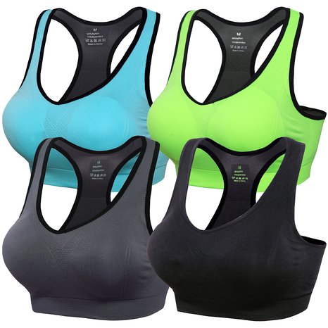 Lataly Womens Racerback Sports Bras Seamless High Impact Support Workout Yoga Bra