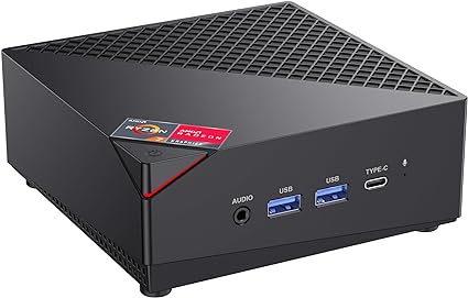 ACEMAGICIAN AM06PRO Mini PC, AMD Ryzen 7 5700U (Up to 4,3 GHz)，Mini Computer with 32GB RAM DDR4 512GB M.2 2280 NVMe SSD，Triple Display 4K| Type-C | Dual Ethernet | WiFi 6 | BT 5.2 Mini Gaming PC