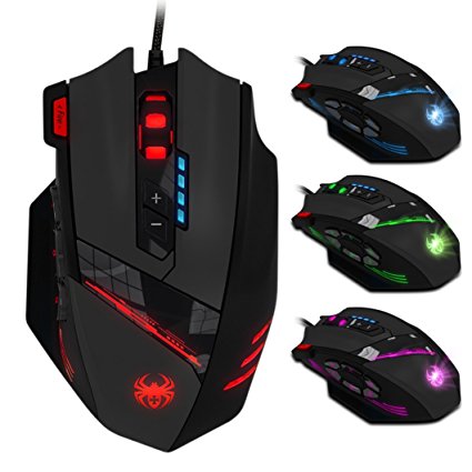 Lary intel Zelotes C-12 Programmable Buttons LED Optical USB video game Gaming Mouse Mice 4000 DPI IOS ANDROID FIRE Games