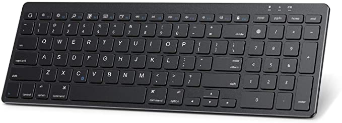 OMOTON Bluetooth Keyboard for iPad, Ultra-Slim Wireless Bluetooth Keyboard with Numeric Keypad for iPad 7th Generation 10.2, iPad Pro 11/12.9, iPad Air 10.5, iPad 9.7,iPad Mini and iPhone (Black)