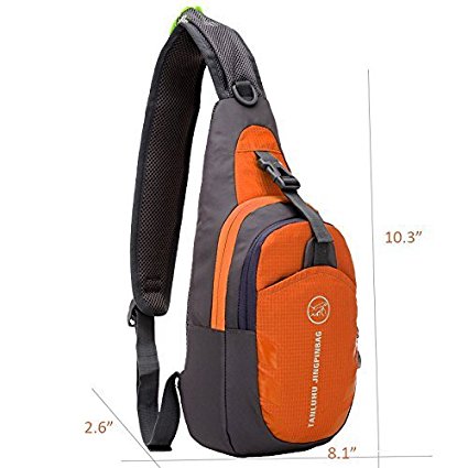Peicees Waterproof Sling Bag Crossbody Chest Pack one shoulder backpack Sport Outdoor for Men and Women Teen Boys and Girls