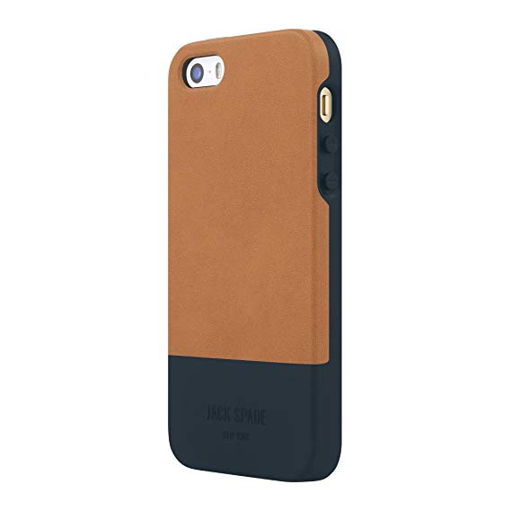 JACK SPADE iPhone SE Case [Shock Absorbing][Textured] Cover fits Apple iPhone SE, iPhone 5s, iPhone 5 - Fulton Tan/Navy