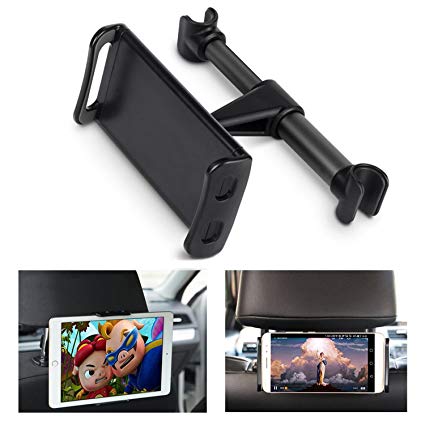 ECOEMO Car Headrest Mount, Adjustable iPad Stand Car Seat Tablet Holder,Replacement for iPad/Samsung Galaxy Tabs/Amazon Kindle Fire HD/Nintendo Switch,All 4 to 10.1 inch Devices and Tablets -Black