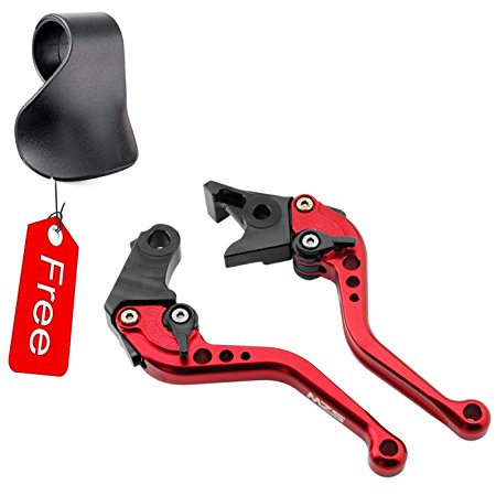 MZS Short Brake Clutch Levers for Honda GROM/MSX125 2014-2017,CBR250R 2011-2013,CBR300R/CB300F/FA 2014-2016,CBR500R/CB500F/X 2013-2016,CB400F/CB400R 2013-2015-Red