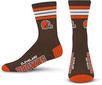 For Bare Feet Men's NFL 4-Stripe Deuce Performance Crew Socks