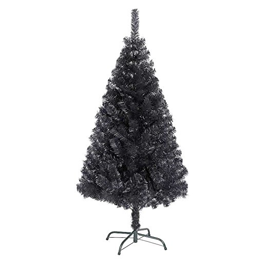 6ft Black Christmas Tree Imperial Tips Artificial Tree with Metal Stand