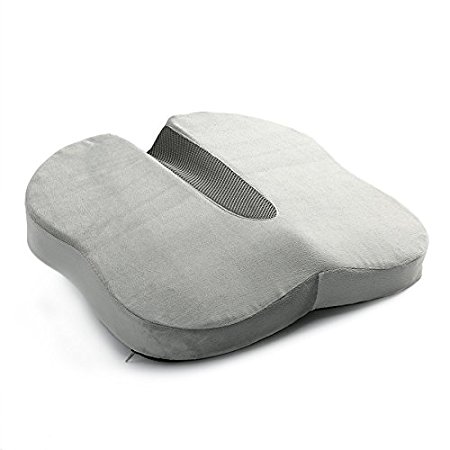 Kingta Butterfly Shape New Design Seat Cushion -Memory Foam Luxruy Back Support and Sciatica Relief,Best for Office,Home and Car(Gray)