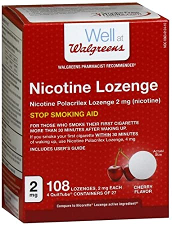 Walgreens Nicotine Lozenges 2mg, Cherry, 108 ea