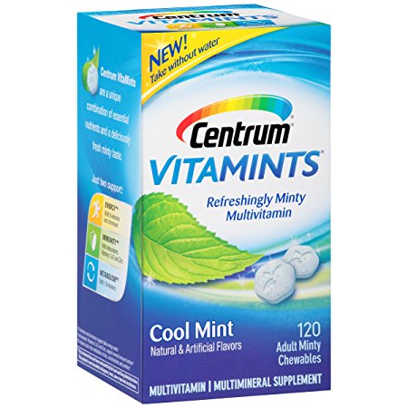 Centrum VitaMints Multivitamin/Multimineral Supplement (Cool Mint Flavor, 120-Count Chewables)