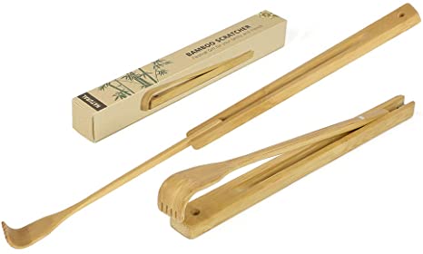 Back Scratcher, WOVTE Folding Bamboo Self Massager Tool for Itching Relief Body Relaxation