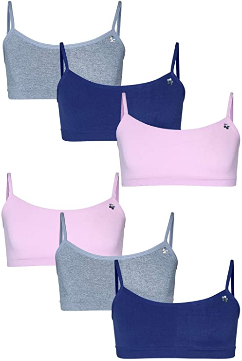 Limited Too Girls' Seamless Training Sports Bra with Adjustable Straps 6-Pack