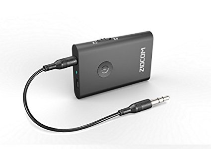 Bluetooth Transmitter and Receiver, ZIOCOM 2-In-1 Wireless CSR Bluetooth Audio Music Streaming Switchable Transmitter and Receiver With 3.5mm Stereo Output for Car, Smartphone, Home Audio Systems