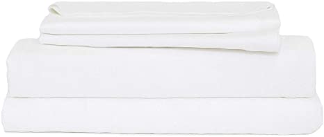 LazyCozy Sheets 100% Bamboo Silky Bed Sheets,1 Fitted Sheet, 1 Flat Sheet and 2 Envelope-Style Pillowcases, White, King (Fitted Sheet 76"x80"Deep 16")